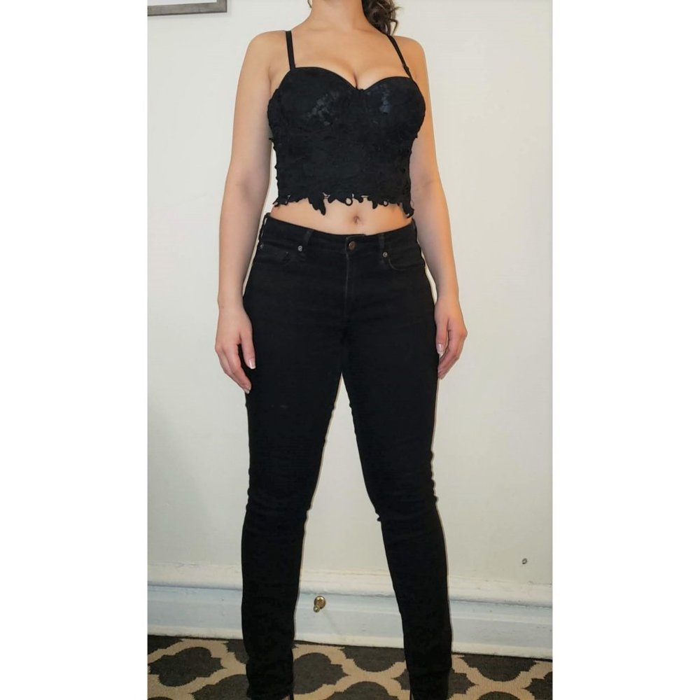 (SOLD) Black Bustier Top -